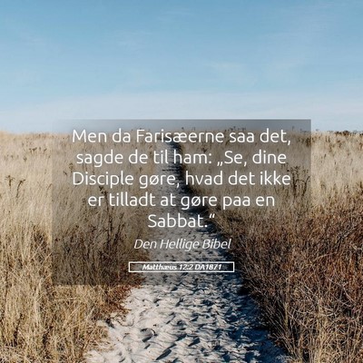 Picture 05 - Matthæus 12:2 DA1871 - Men da Farisæerne saa det, sagde de til ham: - Bible Verse Picture
