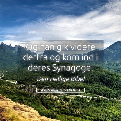 Picture 05 - Matthæus 12:9 DA1871 - Og han gik videre derfra og kom ind i deres - Bible Verse Picture
