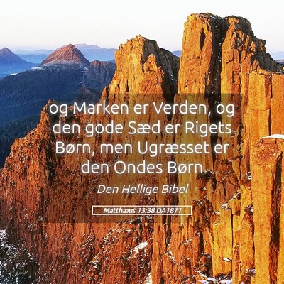 Picture 05 - Matthæus 13:38 DA1871 - og Marken er Verden, og den gode Sæd er Rigets - Bible Verse Picture