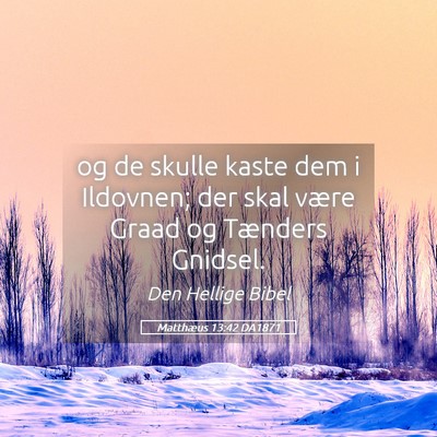 Picture 05 - Matthæus 13:42 DA1871 - og de skulle kaste dem i Ildovnen; der skal være - Bible Verse Picture