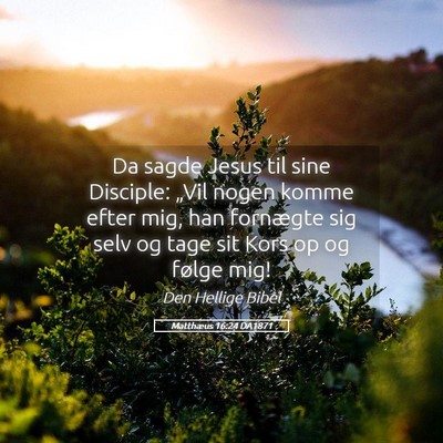 Picture 05 - Matthæus 16:24 DA1871 - Da sagde Jesus til sine Disciple: „Vil nogen - Bible Verse Picture
