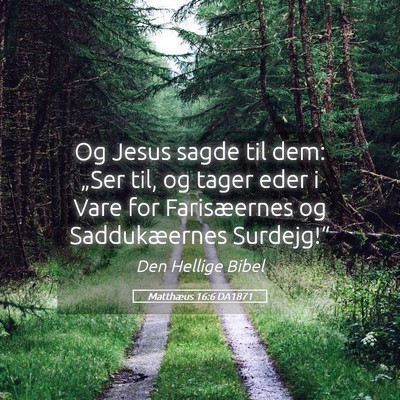 Picture 05 - Matthæus 16:6 DA1871 - Og Jesus sagde til dem: „Ser til, og tager eder - Bible Verse Picture
