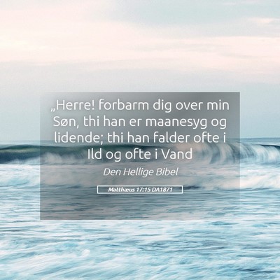 Picture 05 - Matthæus 17:15 DA1871 - „Herre! forbarm dig over min Søn, thi han er - Bible Verse Picture