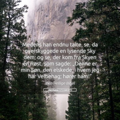 Picture 05 - Matthæus 17:5 DA1871 - Medens han endnu talte, se, da overskyggede en - Bible Verse Picture