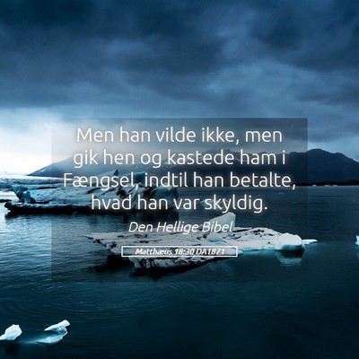 Picture 05 - Matthæus 18:30 DA1871 - Men han vilde ikke, men gik hen og kastede ham i - Bible Verse Picture