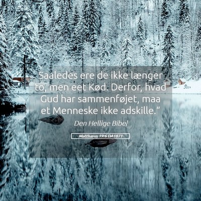 Picture 05 - Matthæus 19:6 DA1871 - Saaledes ere de ikke længer to, men eet Kød. - Bible Verse Picture