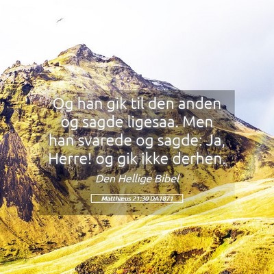 Picture 05 - Matthæus 21:30 DA1871 - Og han gik til den anden og sagde ligesaa. Men - Bible Verse Picture
