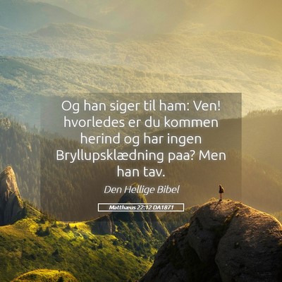 Picture 05 - Matthæus 22:12 DA1871 - Og han siger til ham: Ven! hvorledes er du kommen - Bible Verse Picture