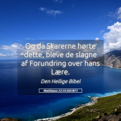 Picture 05 - Matthæus 22:33 DA1871 - Og da Skarerne hørte dette, bleve de slagne af - Bible Verse Picture