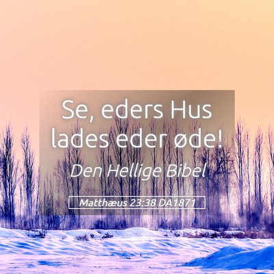 Picture 05 - Matthæus 23:38 DA1871 - Se, eders Hus lades eder - Bible Verse Picture
