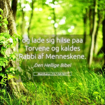 Picture 05 - Matthæus 23:7 DA1871 - og lade sig hilse paa Torvene og kaldes Rabbi af - Bible Verse Picture