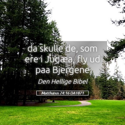 Picture 05 - Matthæus 24:16 DA1871 - da skulle de, som ere i Judæa, fly ud paa - Bible Verse Picture