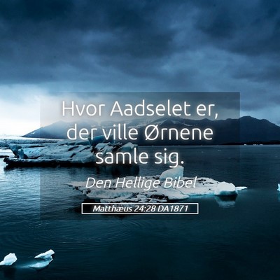 Picture 05 - Matthæus 24:28 DA1871 - Hvor Aadselet er, der ville Ørnene samle - Bible Verse Picture