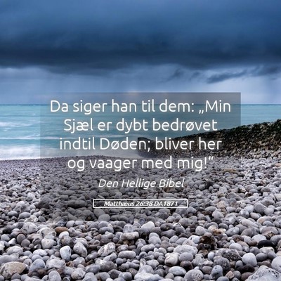 Picture 05 - Matthæus 26:38 DA1871 - Da siger han til dem: „Min Sjæl er dybt - Bible Verse Picture