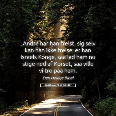 Picture 05 - Matthæus 27:42 DA1871 - „Andre har han frelst, sig selv kan han ikke - Bible Verse Picture