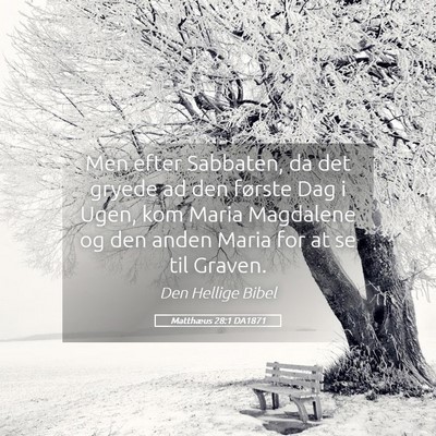 Picture 05 - Matthæus 28:1 DA1871 - Men efter Sabbaten, da det gryede ad den første - Bible Verse Picture