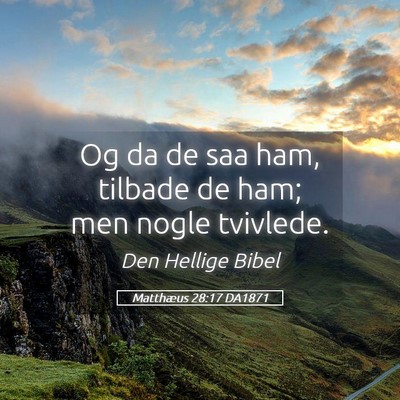 Picture 05 - Matthæus 28:17 DA1871 - Og da de saa ham, tilbade de ham; men nogle - Bible Verse Picture