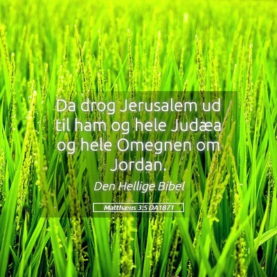 Picture 05 - Matthæus 3:5 DA1871 - Da drog Jerusalem ud til ham og hele Judæa og - Bible Verse Picture