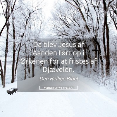 Picture 05 - Matthæus 4:1 DA1871 - Da blev Jesus af Aanden ført op i Ørkenen for - Bible Verse Picture