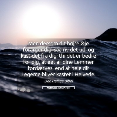Picture 05 - Matthæus 5:29 DA1871 - Men dersom dit højre Øje forarger dig, saa riv - Bible Verse Picture