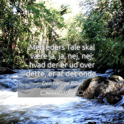Picture 05 - Matthæus 5:37 DA1871 - Men eders Tale skal være ja, ja, nej, nej; hvad - Bible Verse Picture