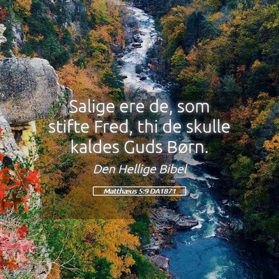 Picture 05 - Matthæus 5:9 DA1871 - Salige ere de, som stifte Fred, thi de skulle - Bible Verse Picture