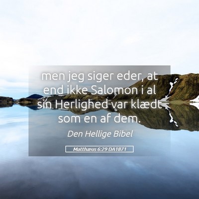 Picture 05 - Matthæus 6:29 DA1871 - men jeg siger eder, at end ikke Salomon i al sin - Bible Verse Picture