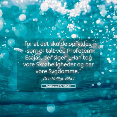 Picture 05 - Matthæus 8:17 DA1871 - for at det skulde opfyldes, som er talt ved - Bible Verse Picture