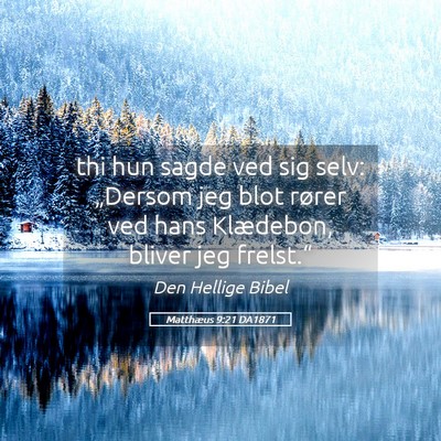 Picture 05 - Matthæus 9:21 DA1871 - thi hun sagde ved sig selv: „Dersom jeg blot - Bible Verse Picture