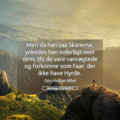 Picture 05 - Matthæus 9:36 DA1871 - Men da han saa Skarerne, ynkedes han inderligt - Bible Verse Picture