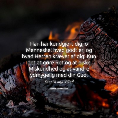 Picture 05 - Mikas 6:8 DA1871 - Han har kundgjort dig, o Menneske! hvad godt er, - Bible Verse Picture