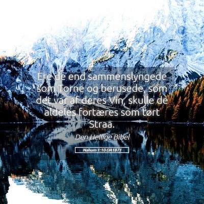 Picture 05 - Nahum 1:10 DA1871 - Ere de end sammenslyngede som Torne og berusede, - Bible Verse Picture
