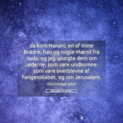 Picture 05 - Nehemias 1:2 DA1871 - da kom Hanani, en af mine Brødre, han og nogle - Bible Verse Picture