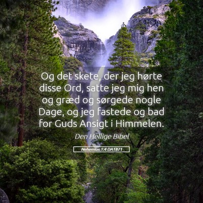 Picture 05 - Nehemias 1:4 DA1871 - Og det skete, der jeg hørte disse Ord, satte jeg - Bible Verse Picture