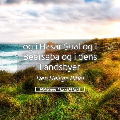 Picture 05 - Nehemias 11:27 DA1871 - og i Hasar-Sual og i Beersaba og i dens - Bible Verse Picture