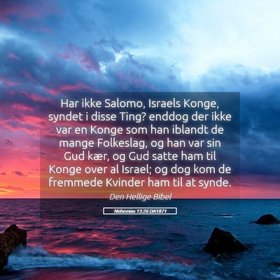 Picture 05 - Nehemias 13:26 DA1871 - Har ikke Salomo, Israels Konge, syndet i disse - Bible Verse Picture