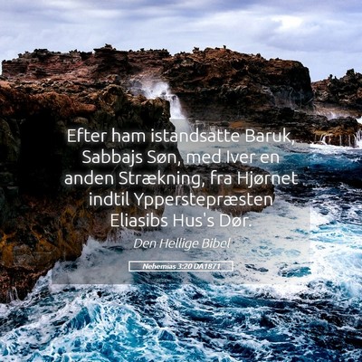 Picture 05 - Nehemias 3:20 DA1871 - Efter ham istandsatte Baruk, Sabbajs Søn, med - Bible Verse Picture