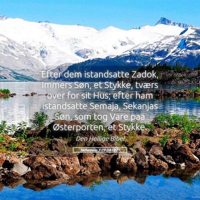 Picture 05 - Nehemias 3:29 DA1871 - Efter dem istandsatte Zadok, Immers Søn, et - Bible Verse Picture