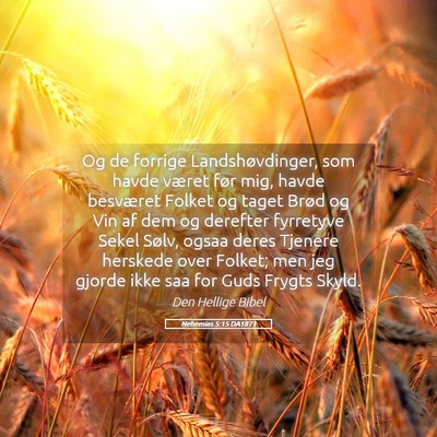 Picture 05 - Nehemias 5:15 DA1871 - Og de forrige Landshøvdinger, som havde været - Bible Verse Picture