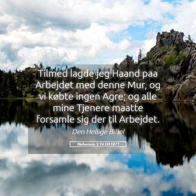 Picture 05 - Nehemias 5:16 DA1871 - Tilmed lagde jeg Haand paa Arbejdet med denne - Bible Verse Picture
