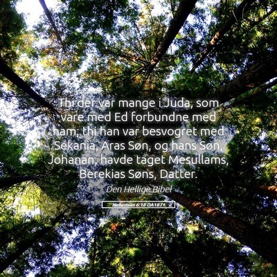 Picture 05 - Nehemias 6:18 DA1871 - Thi der var mange i Juda, som vare med Ed - Bible Verse Picture