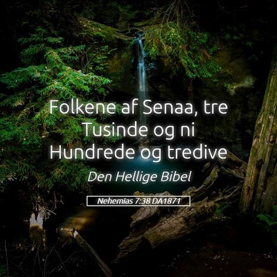 Picture 05 - Nehemias 7:38 DA1871 - Folkene af Senaa, tre Tusinde og ni Hundrede og - Bible Verse Picture