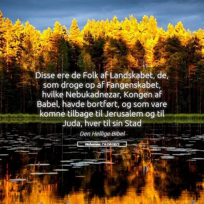 Picture 05 - Nehemias 7:6 DA1871 - Disse ere de Folk af Landskabet, de, som droge op - Bible Verse Picture