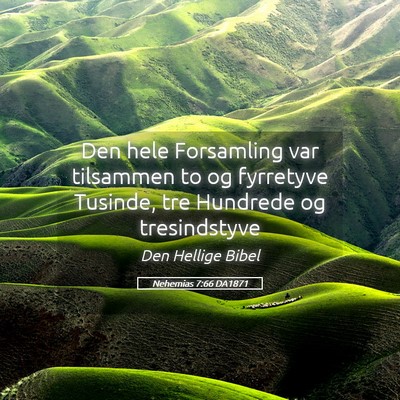 Picture 05 - Nehemias 7:66 DA1871 - Den hele Forsamling var tilsammen to og fyrretyve - Bible Verse Picture