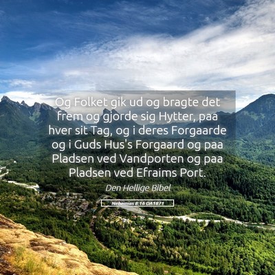 Picture 05 - Nehemias 8:16 DA1871 - Og Folket gik ud og bragte det frem og gjorde sig - Bible Verse Picture