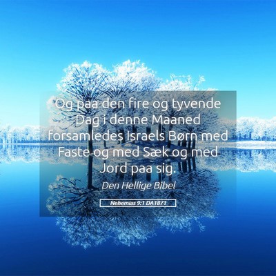 Picture 05 - Nehemias 9:1 DA1871 - Og paa den fire og tyvende Dag i denne Maaned - Bible Verse Picture