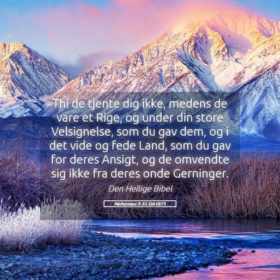 Picture 05 - Nehemias 9:35 DA1871 - Thi de tjente dig ikke, medens de vare et Rige, - Bible Verse Picture