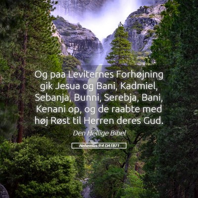 Picture 05 - Nehemias 9:4 DA1871 - Og paa Leviternes Forhøjning gik Jesua og Bani, - Bible Verse Picture