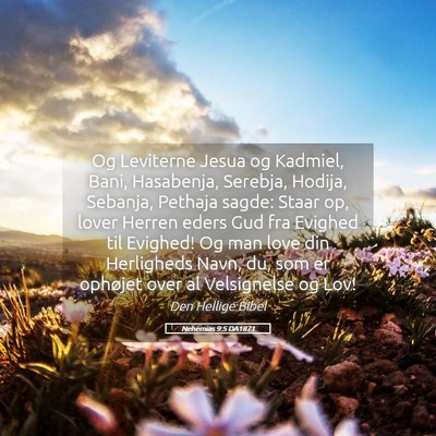 Picture 05 - Nehemias 9:5 DA1871 - Og Leviterne Jesua og Kadmiel, Bani, Hasabenja, - Bible Verse Picture