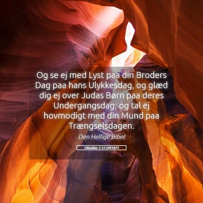 Picture 05 - Obadias 1:12 DA1871 - Og se ej med Lyst paa din Broders Dag paa hans - Bible Verse Picture